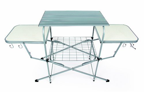 ZED Deluxe Folding Grill Table, Great for Picnics, Tailgating, Camping, RVing and Backyards; Quick Set-up and Folds Down to Only 6 Inches Tall for Convenient Storage